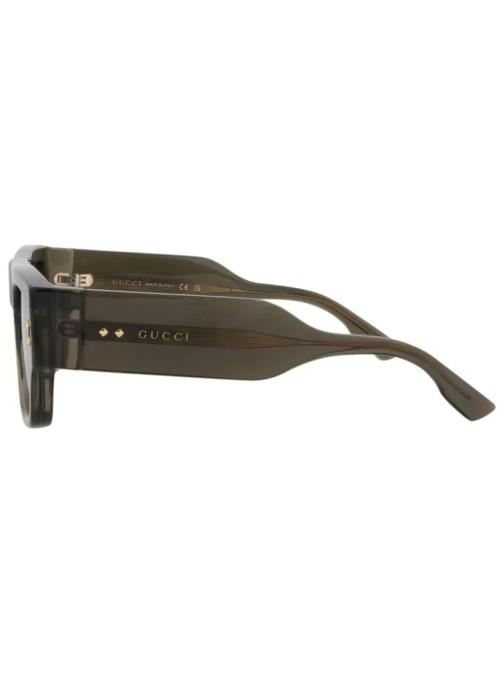 New Gucci Women's Sunglasses Square Rectangle Recycled Acetate Frame Mens Grey